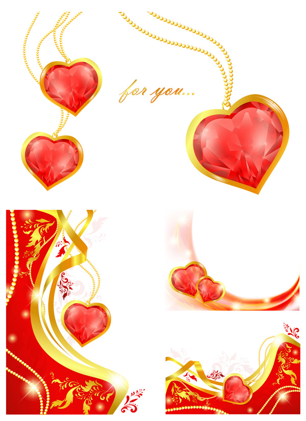 Heart-shaped pendant vector 