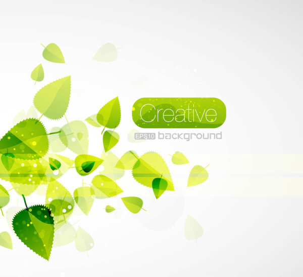 Spring green leaves 05 - vector