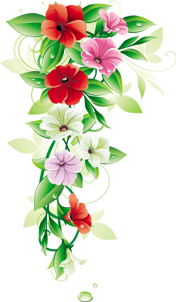 Beautiful flowers 01 - vector 
