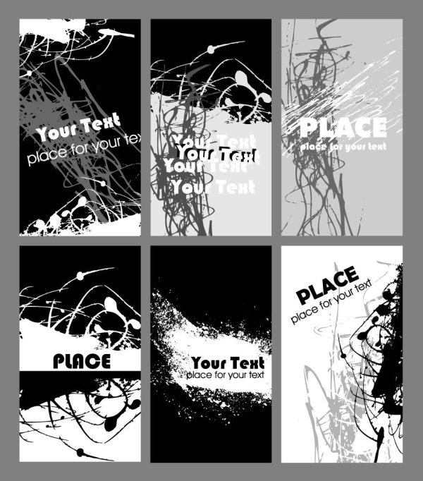 Black and white rust card template vector material -1