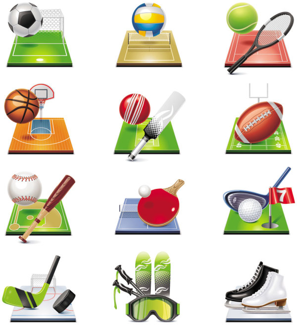 Sports-related icons 04 - vector
