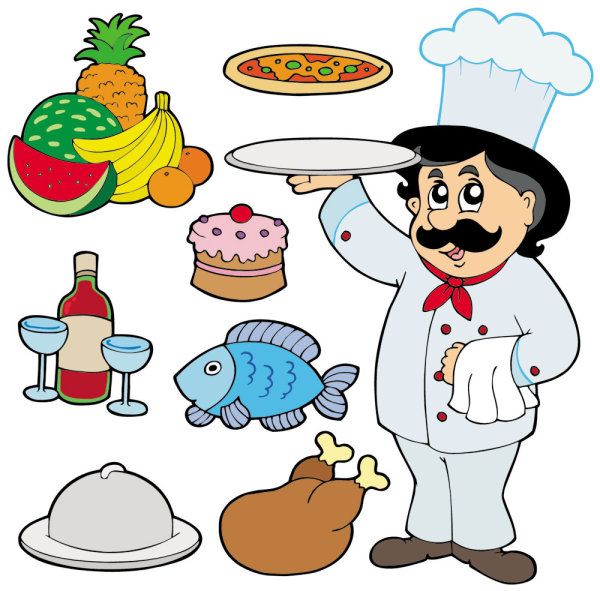 Cartoon characters cook 05 - vector