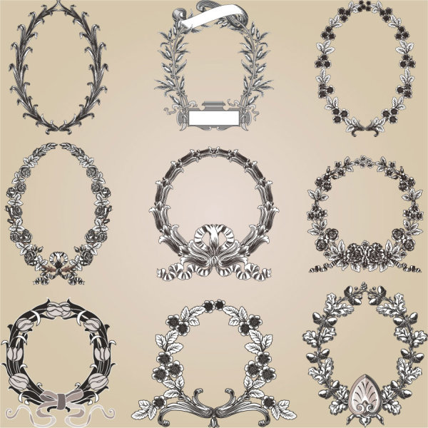 European-style lace pattern 03-- vector material