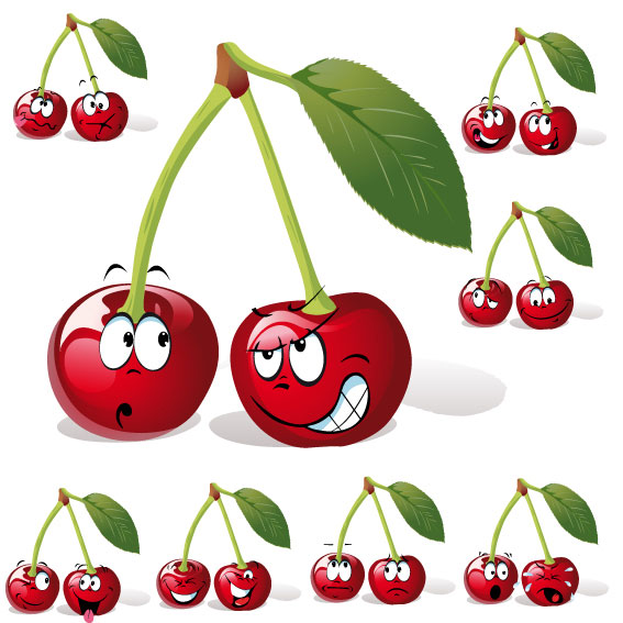 Cartoon fruit expression 05 - vector
