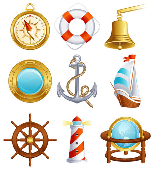 Sailing small icon 02-- vector material