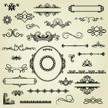 European-style lace pattern 04-- vector material