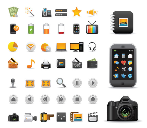 Beautiful and practical icon 02-- vector material