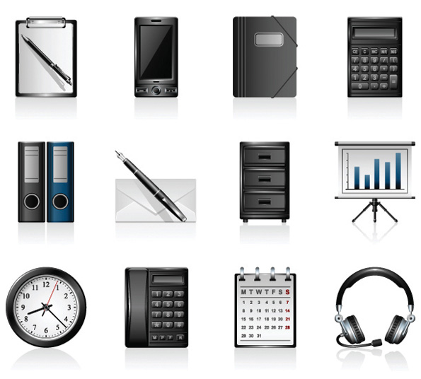 Office icons - vector