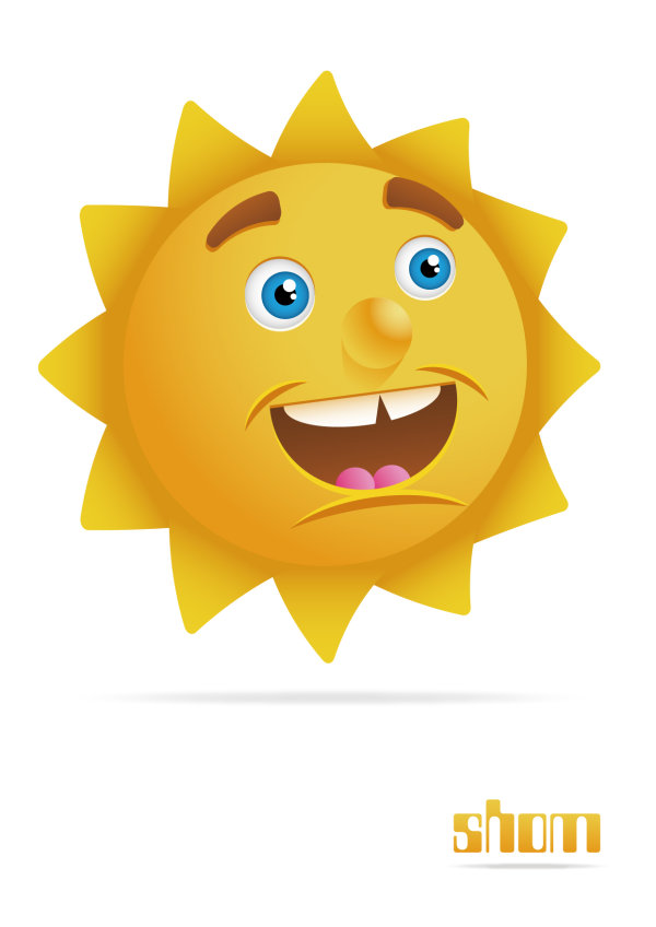 Vector-style sun cartoon picture
