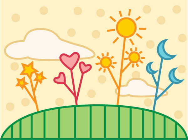 Natural flowers vector material