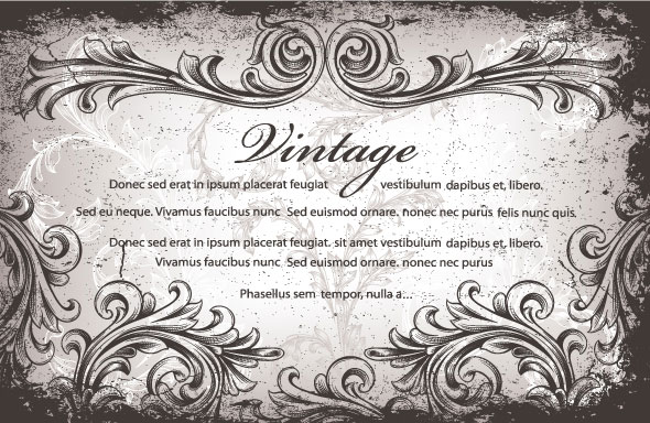 Classic hand-painted pattern 02-- vector material