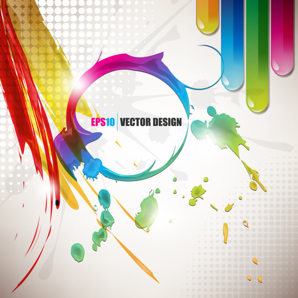 Color paint splash background 03 - vector