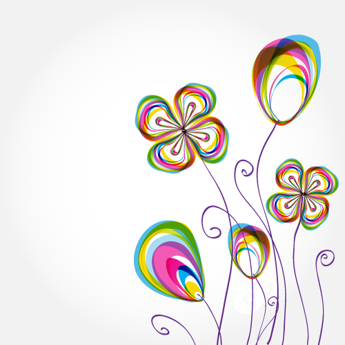 Colorful flower background pattern - vector