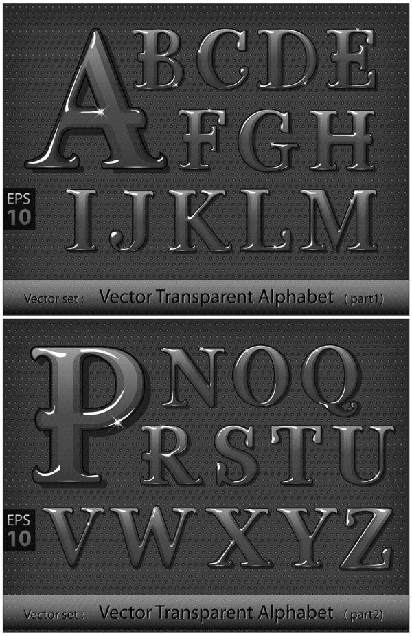 Metallic letters - vector material
