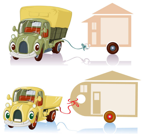 Cartoon trucks 04 - vector material