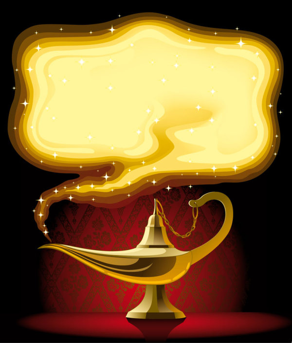 Cartoon Aladdin's lamp - vector