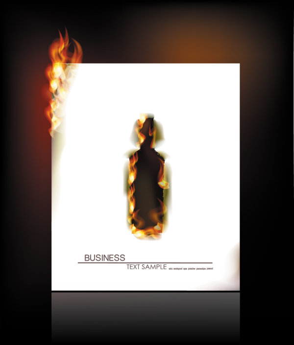 Flame burning paper effect 03 - vector material