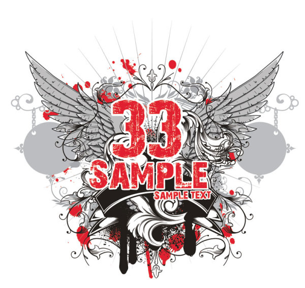 Trend T-shirt pattern 19 - vector material