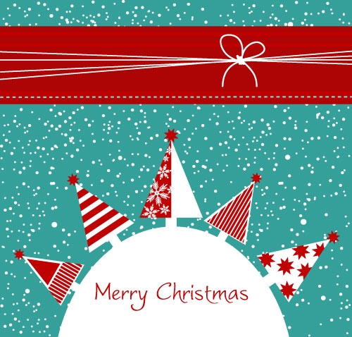 Cartoon Christmas background 02 - Vector material