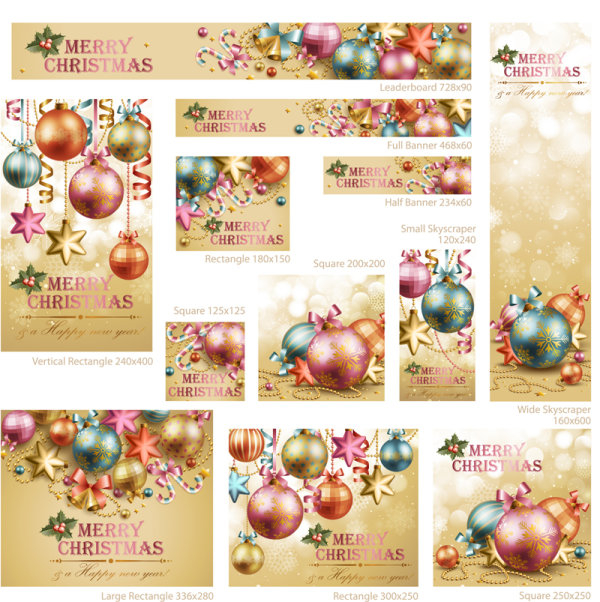 Beautiful Christmas decoration elements 02 - vector material