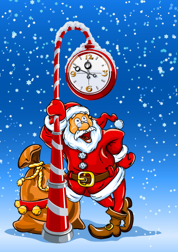 Cartoon Santa Claus vector material - 01