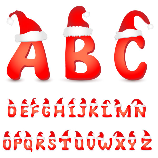 Christmas English font 06 - vector material