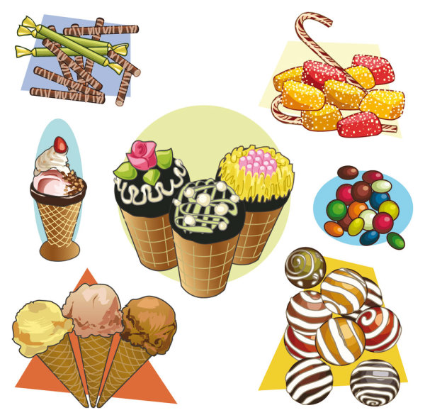 Cartoon pastry 02 - vector material