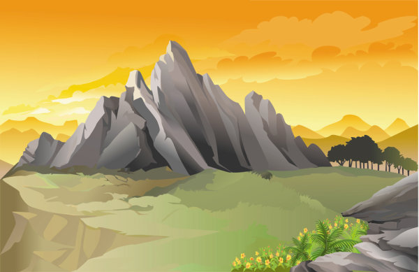 Beautiful landscapes 01 - vector