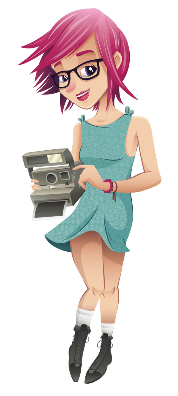 Cartoon girls 03 - vector material