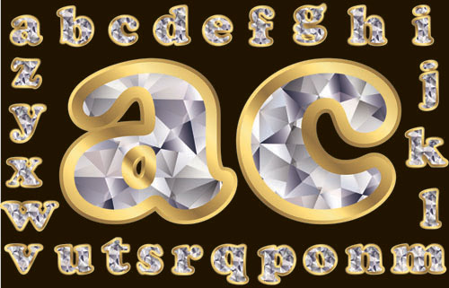 Diamond letters 02 - Vector material