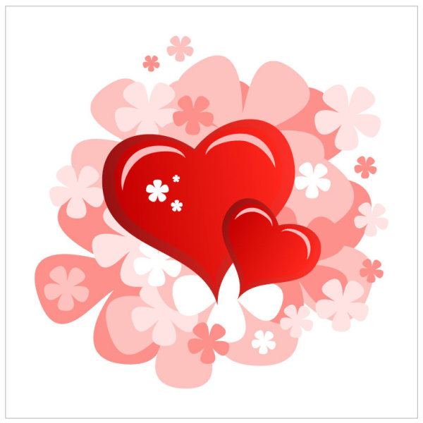 Valentine's Day heart-shaped card 06 - vector material