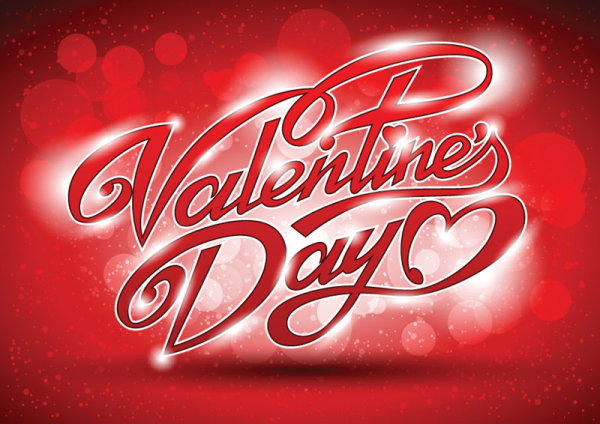 Valentine WordArt background 05 - vector material