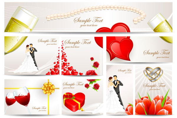 Exquisite wedding greeting card - vector material