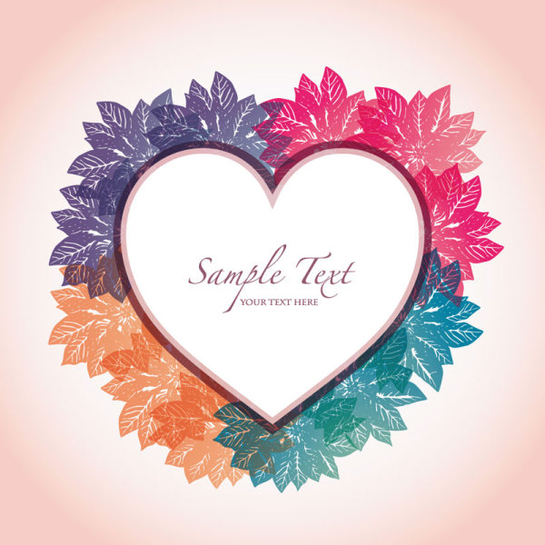 Heart-shaped border 01 - vector material