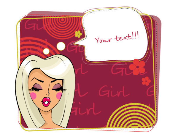 Beauty cartoon illustrator 01 - vector material