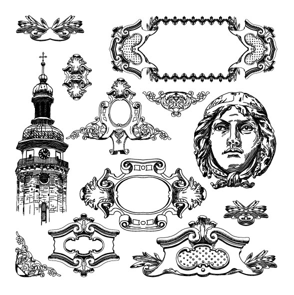 European pattern border 03 - vector material