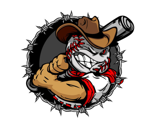 Cartoon Baseball figures 02 - vector material