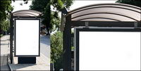 Shelters billboard picture blank template material