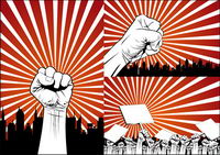 Fists protest Series Vector material