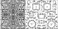Practical black and white lace pattern vector material