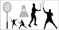 Badminton silhouettes vector material