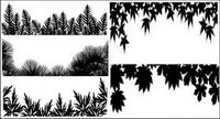 Material of various leaf silhouette vector