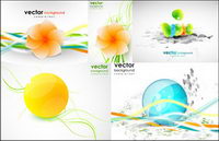 Dynamic line shape of flowers Vector material