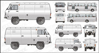Passenger cars and commercial vehicles vector material