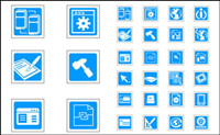 Blue Vector Technology exquisite icons - vector material