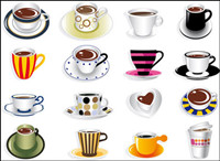 All kinds of fine coffee cups - Vector