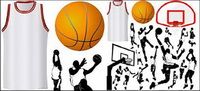 Vector elements of basketball theme