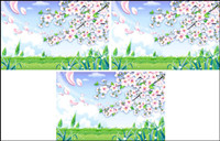 countryside petals fluttering  Vector