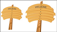 Cartoon wood sign 02 - vector