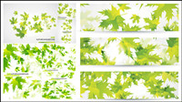Green leaves background vector material 